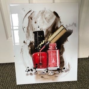 Bebe red nail polish canvas